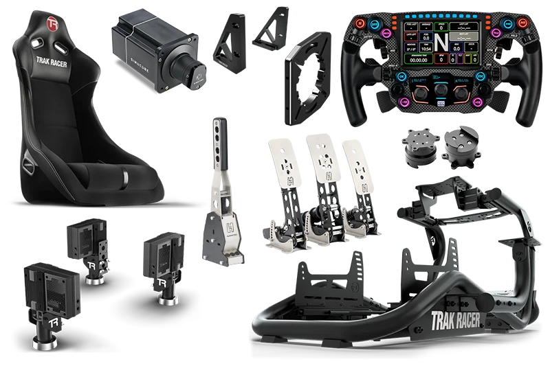 TR8 PRO WITH MOTION, WHEEL, WHEELBASE AND PEDALS – Trak Racer CA