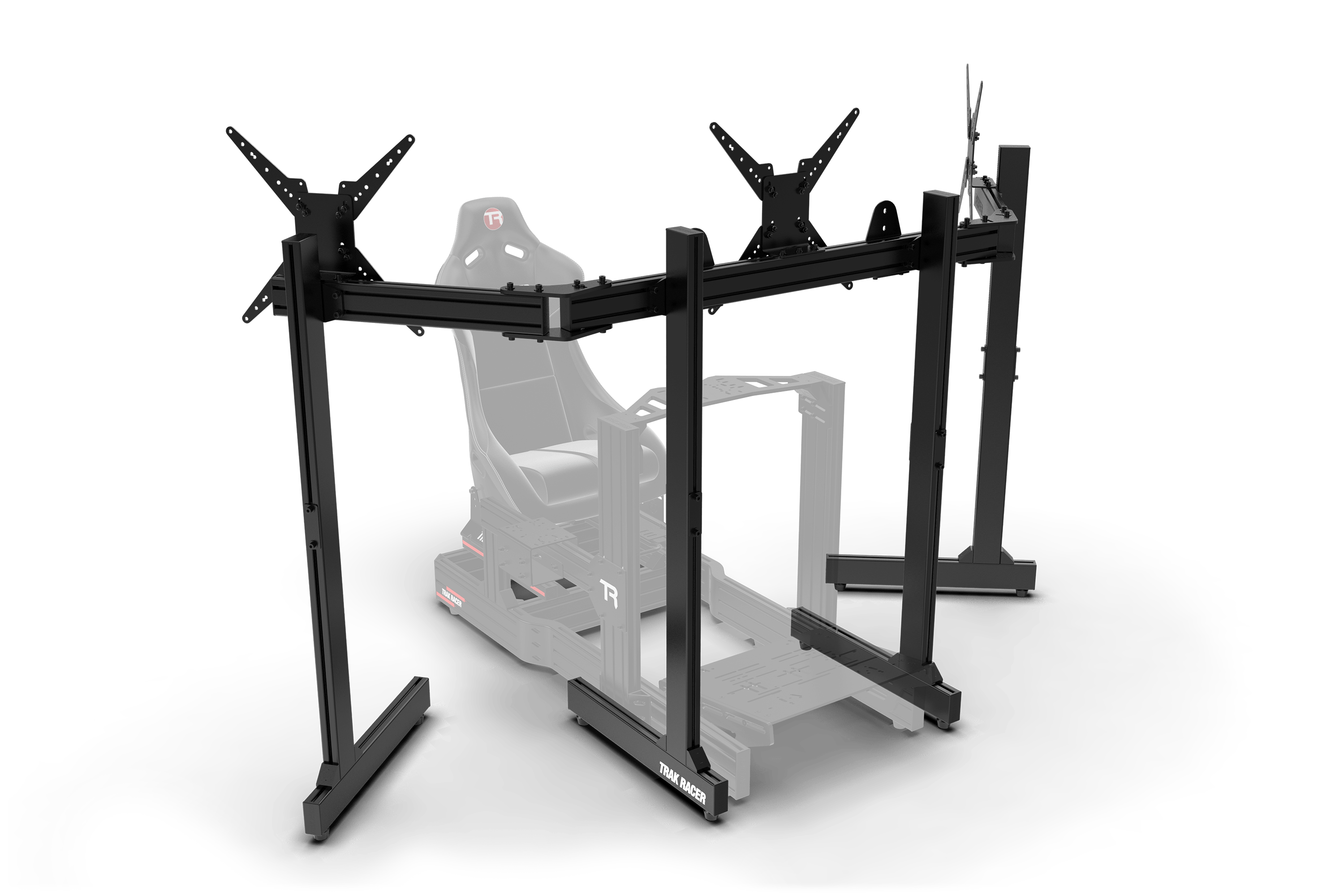 Freestanding Triple (3) Monitor Stand with Extra Leg Supports