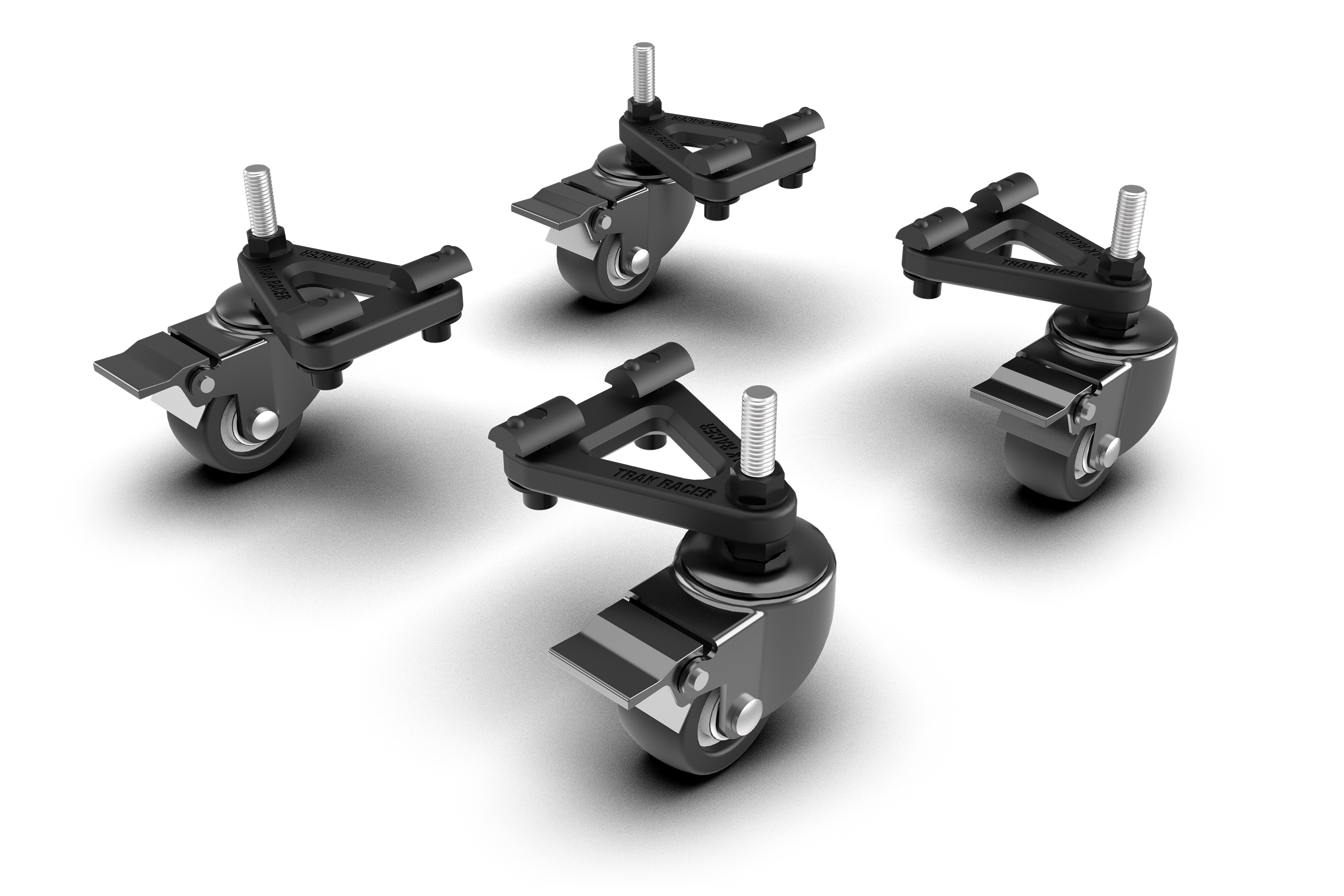 Set Up System V2 for 1/10 Touring ドリラジ Universal Caster Wheels with Brake & Mounting Brackets – Trak Racer CA