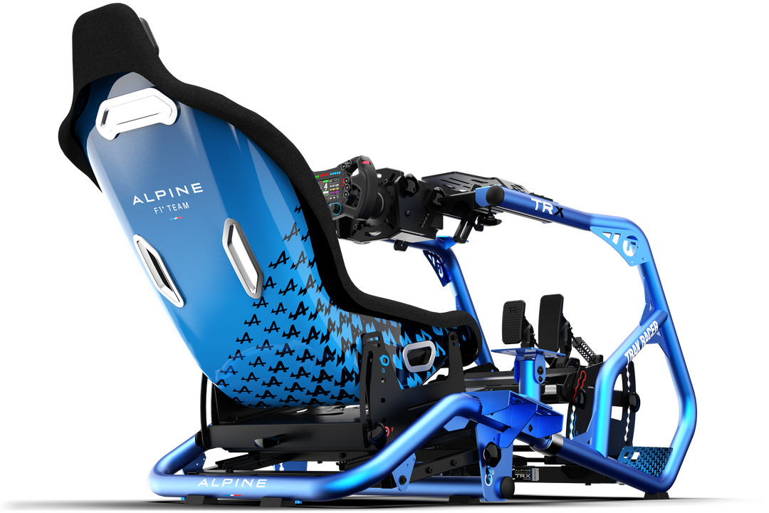 TRAK RACER TRX シミュレーションレーシングシート Formula/GT Hybrid Sim Racing Seat — Alpine F1 Team Edition – Trak